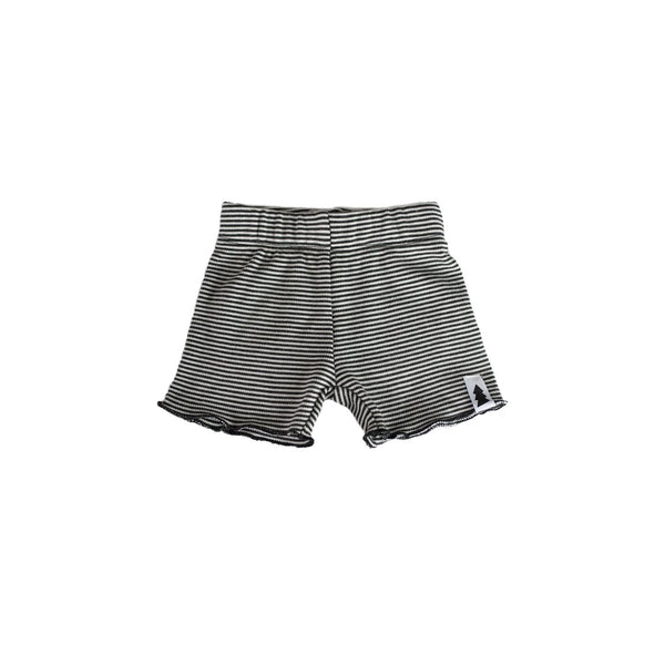 Ribbie Shorts ~ Striped Charcoal - Little Gumnut Co.