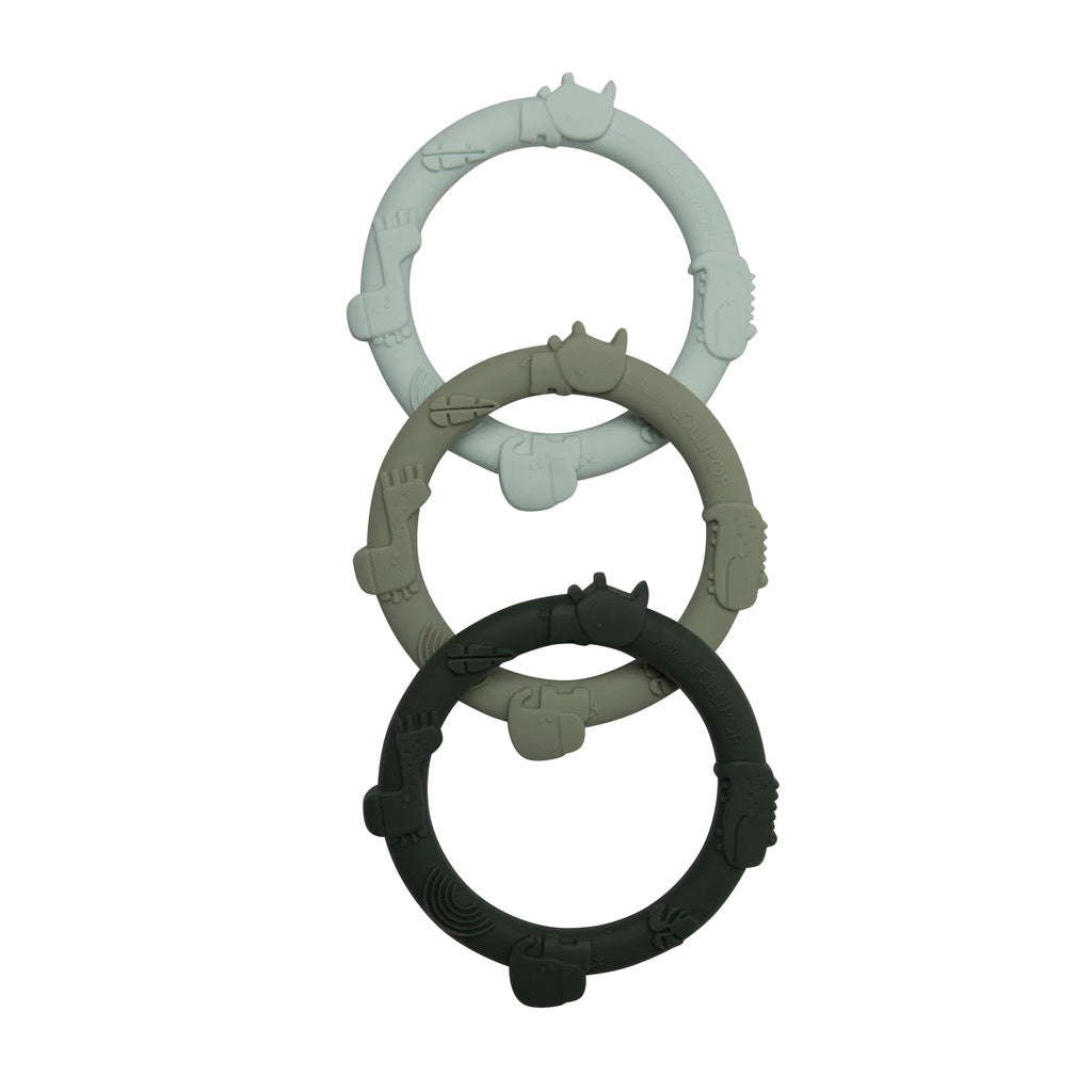 Silicone Teething Rings ~ Sage Green - Little Gumnut Co.